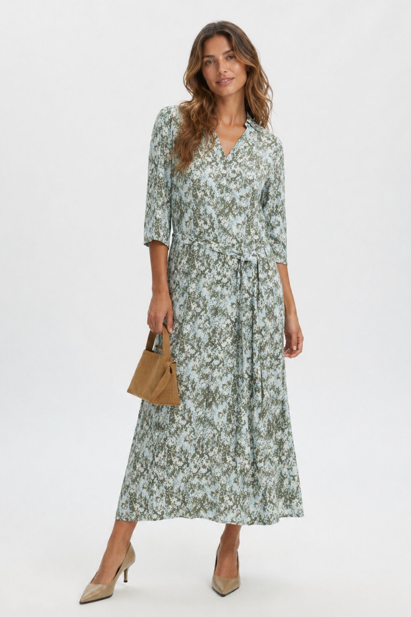 Selected Vestido comprido estampado