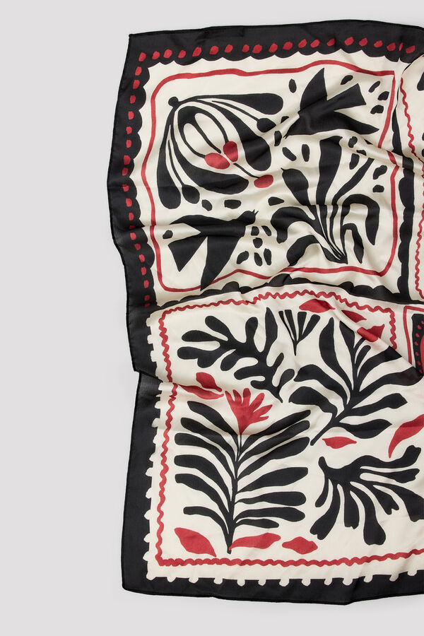 Cortefiel Palm tree scarf Printed brown
