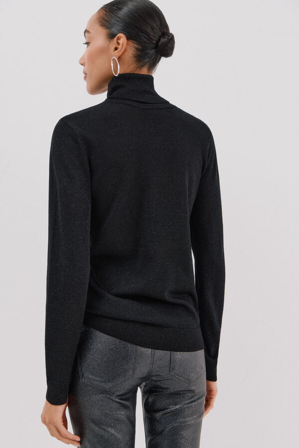 Cortefiel Suéter fino de lurex Preto