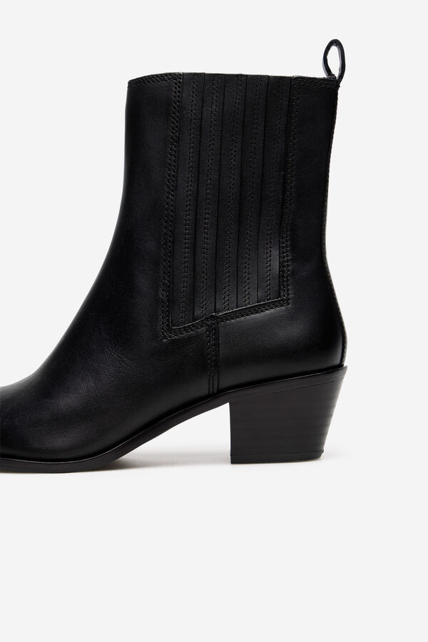 Cortefiel Botín elastico piel Negro