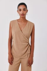Cortefiel Top with clasp Yellow
