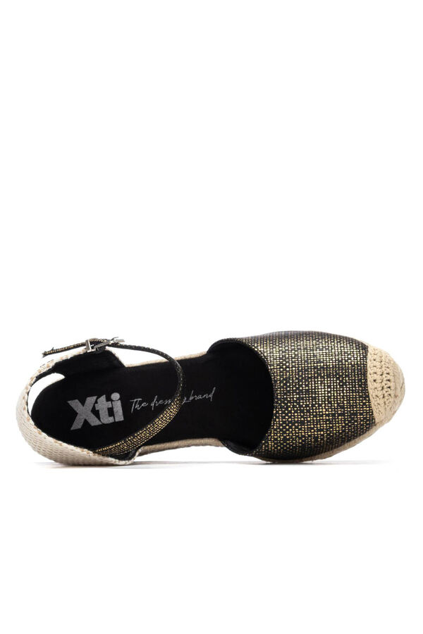 XTI Jute wedge espadrille Black