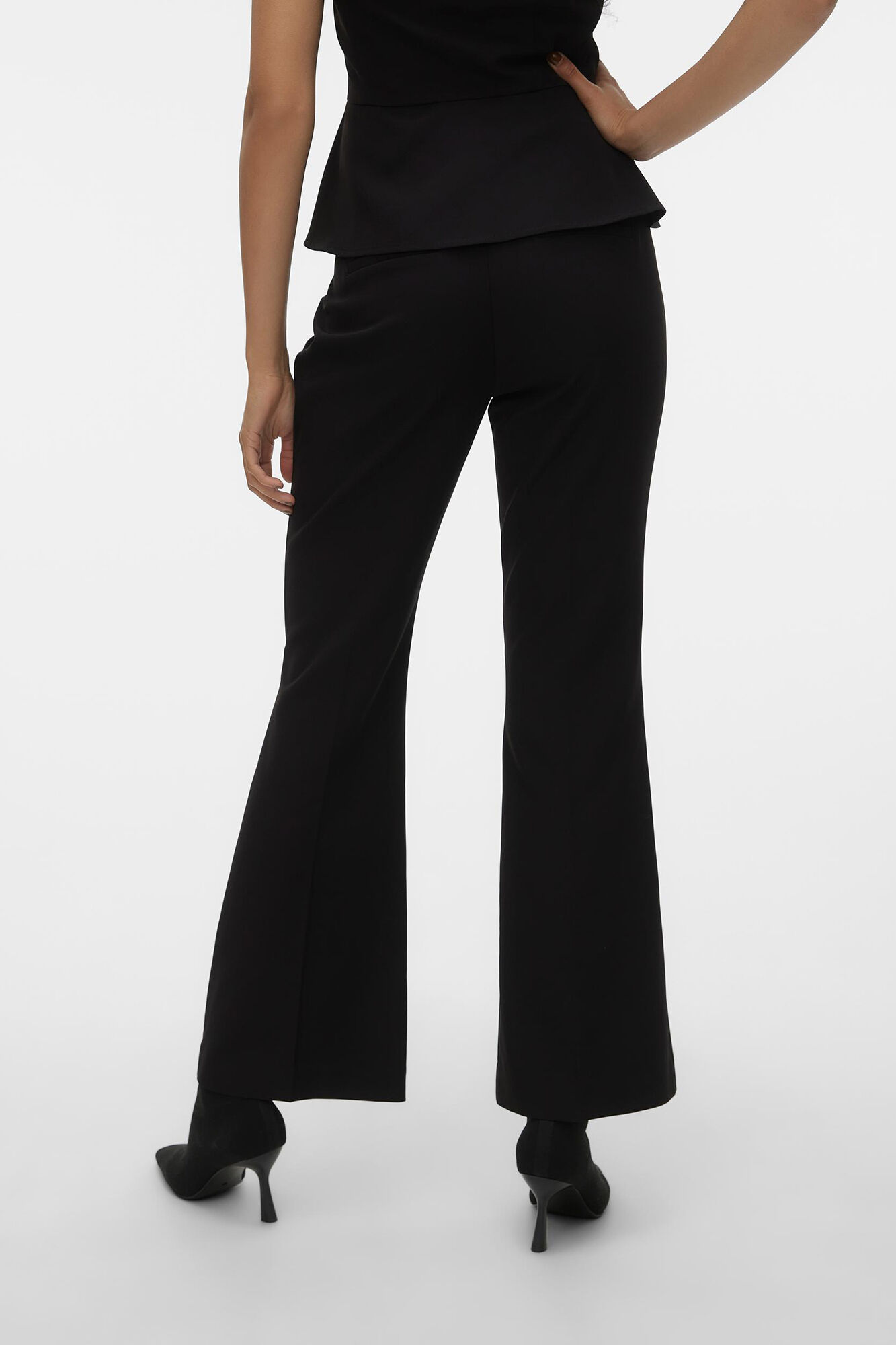 MO&Co. Women's Straight Leg Flared Suit Pants Black