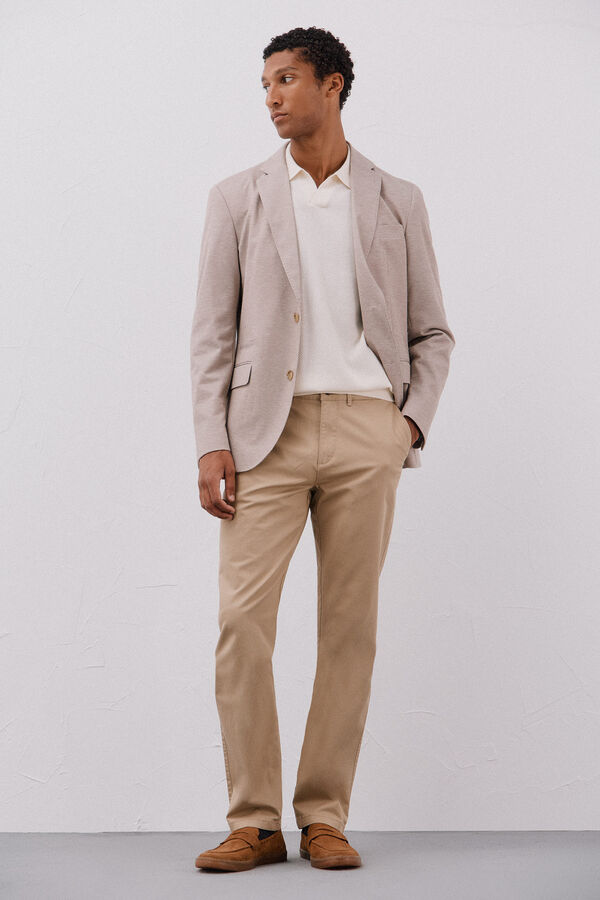 Cortefiel Jersey-knit blazer  Beige