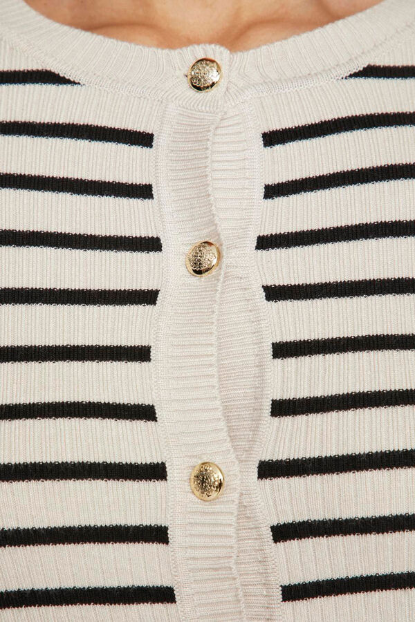 Vila Striped striped cardigan Grey