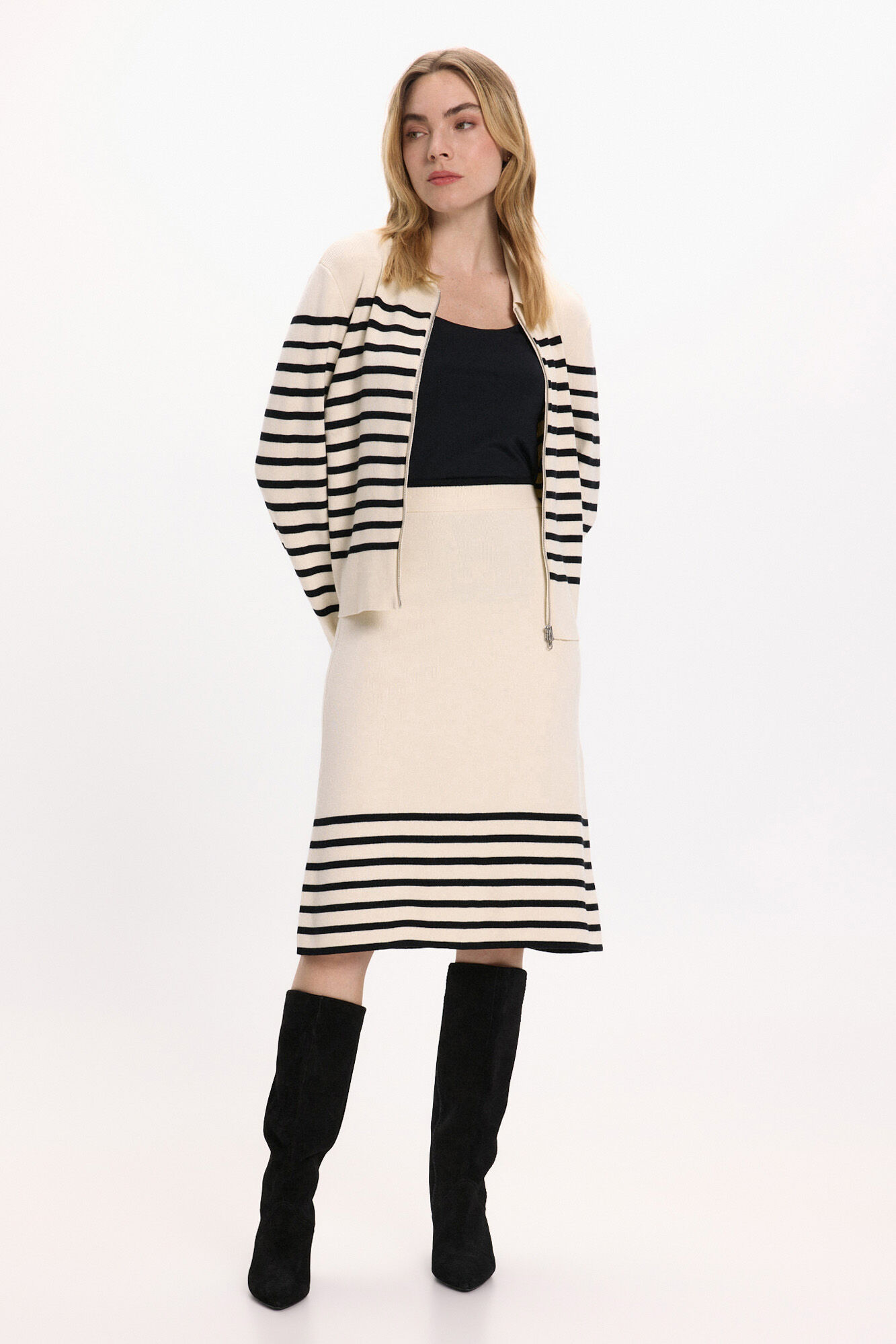 Vila Saia midi de malha com viscose