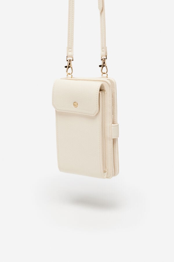Cortefiel Cardholder phone bag Ivory