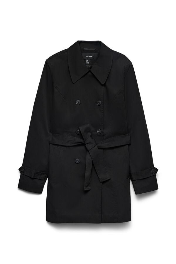 Vero Moda Gabardina 3/4 com cinto para mulher Cinzento