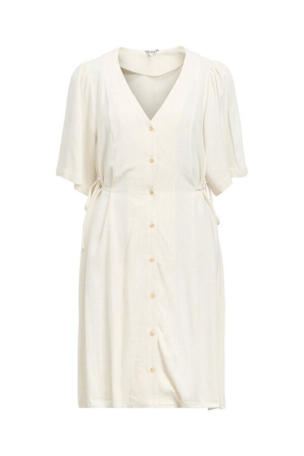 Object Vestido curto em linho Tostado