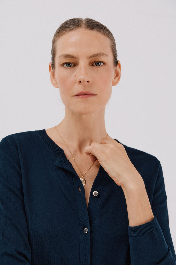 Cortefiel Short-sleeved jumper Navy
