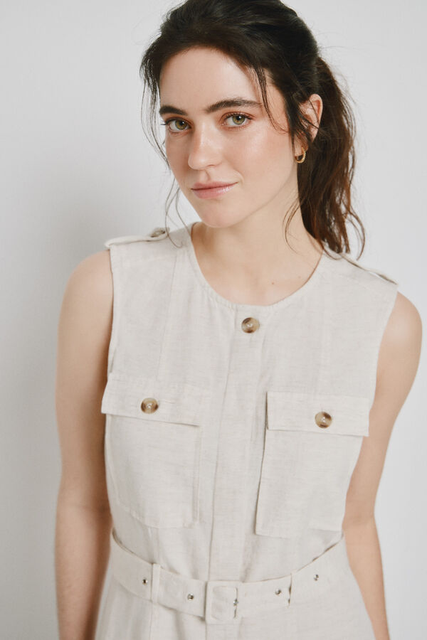 Vero Moda Vestido curto estilo safari Tostado