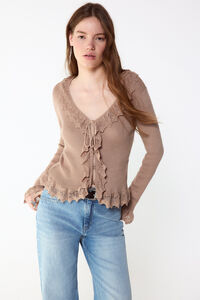 Slowlove Camisola de malha efeito degrad&ecirc;