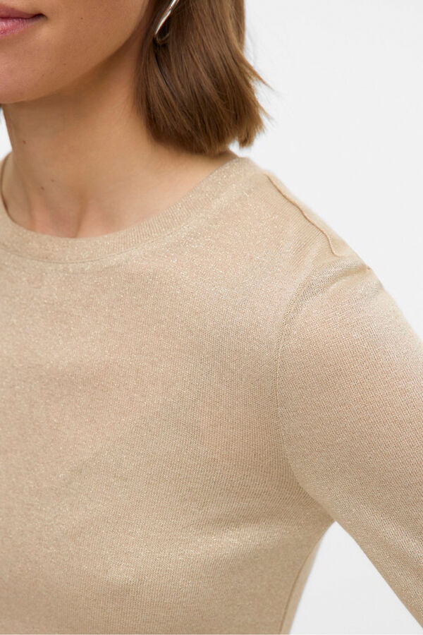 Vero Moda Top de malha com efeito metálico Tostado