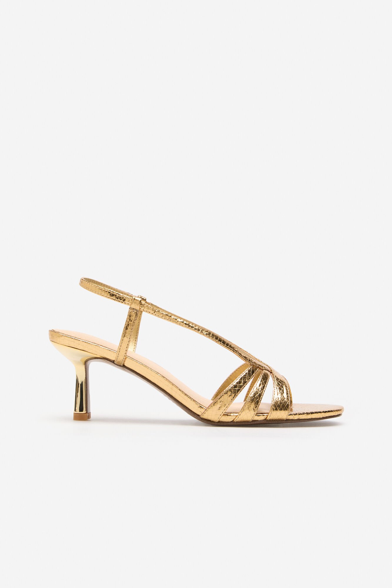 Cortefiel Snake-effect heeled sandal