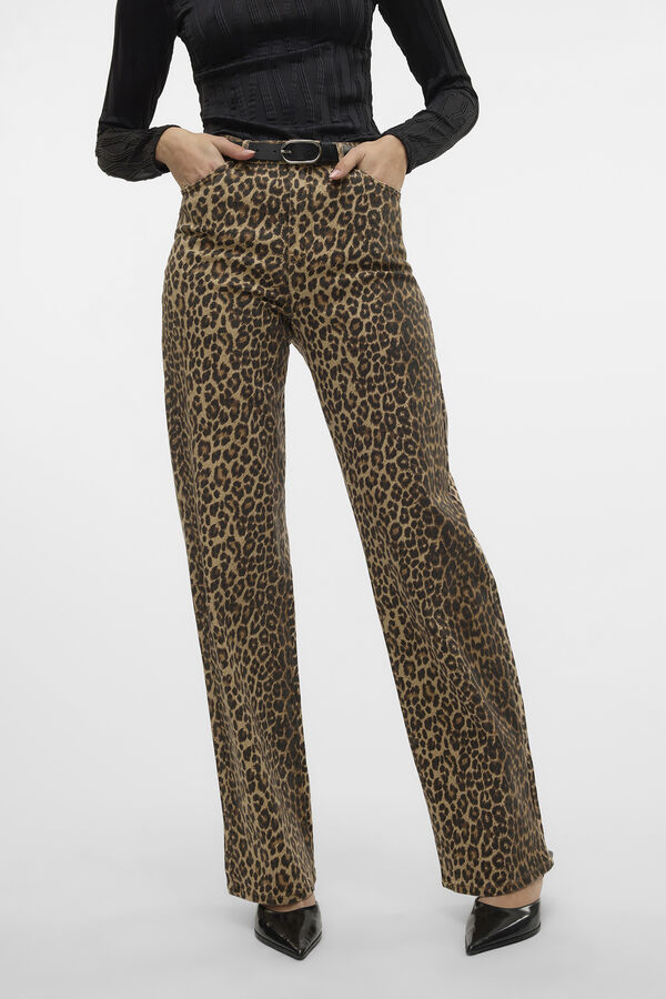 Vero Moda Jeans com estampa animal Castanho
