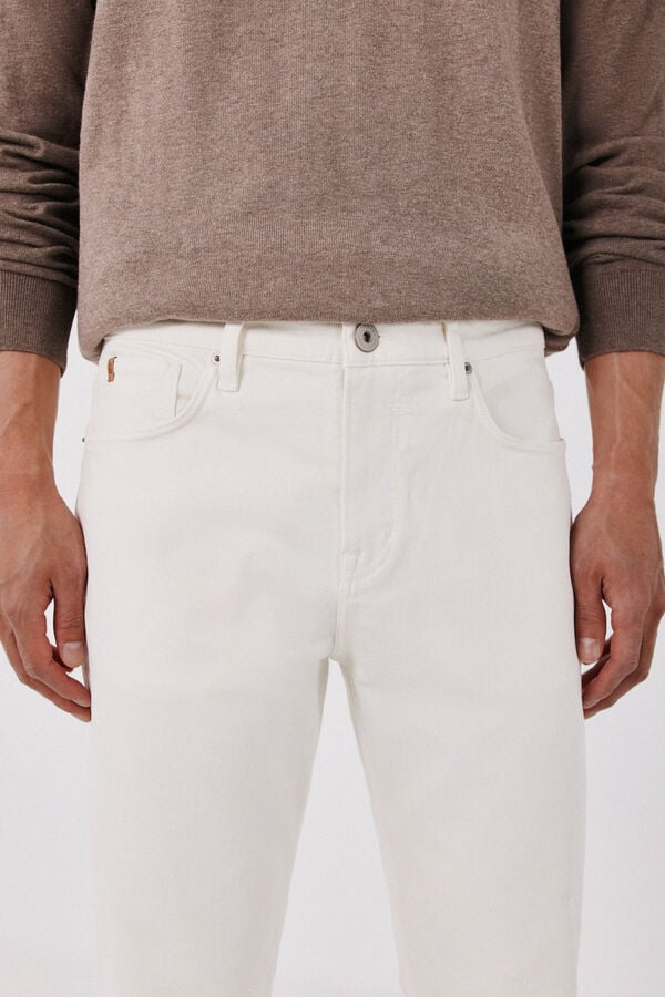 Cortefiel Regular fit 5 pocket jeans Ivory