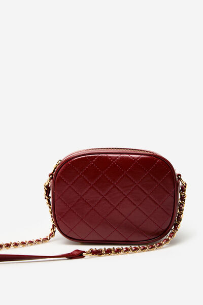 Cortefiel Quilted crossbody bag Red