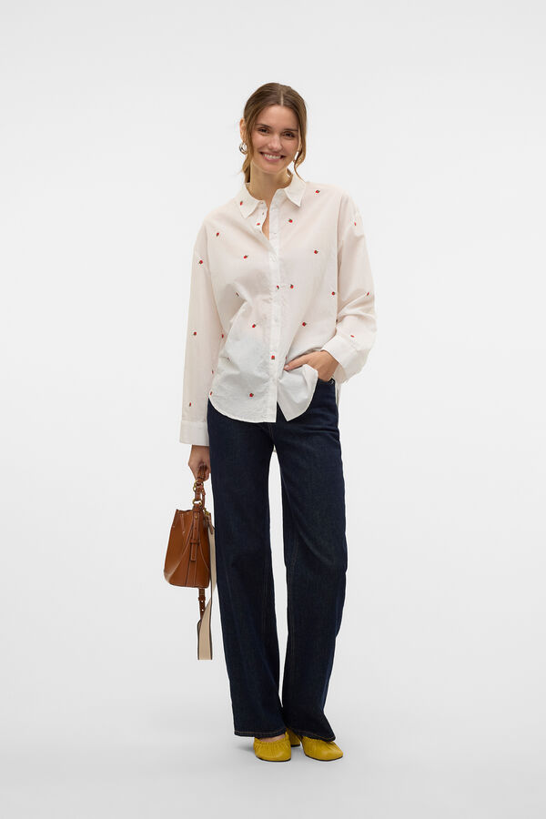 Vero Moda Camisa básica com bordado Branco