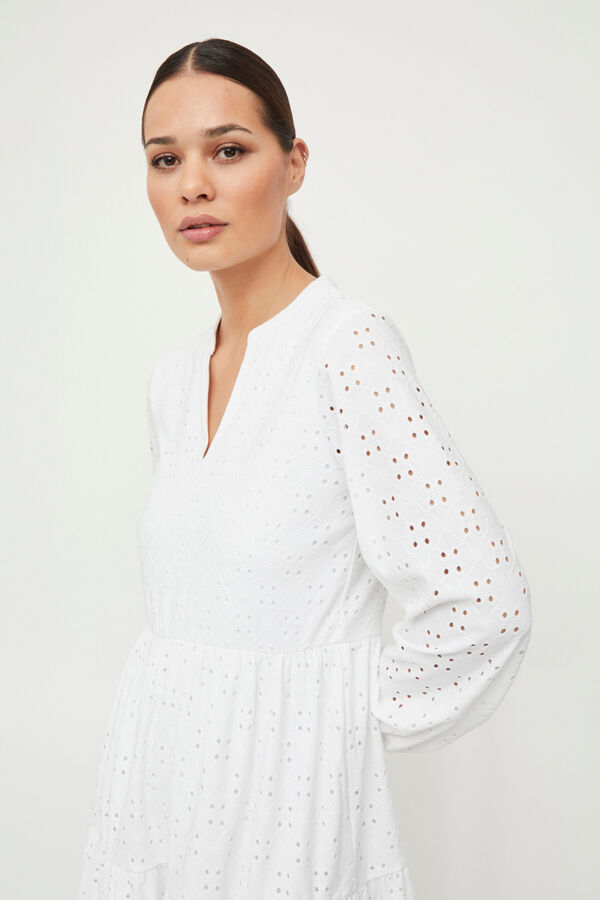 Cortefiel Short embroidered dress White