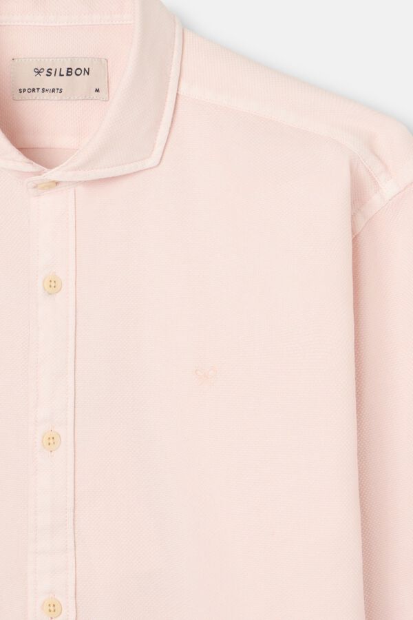 Silbon Sport structured logo shirt Coral