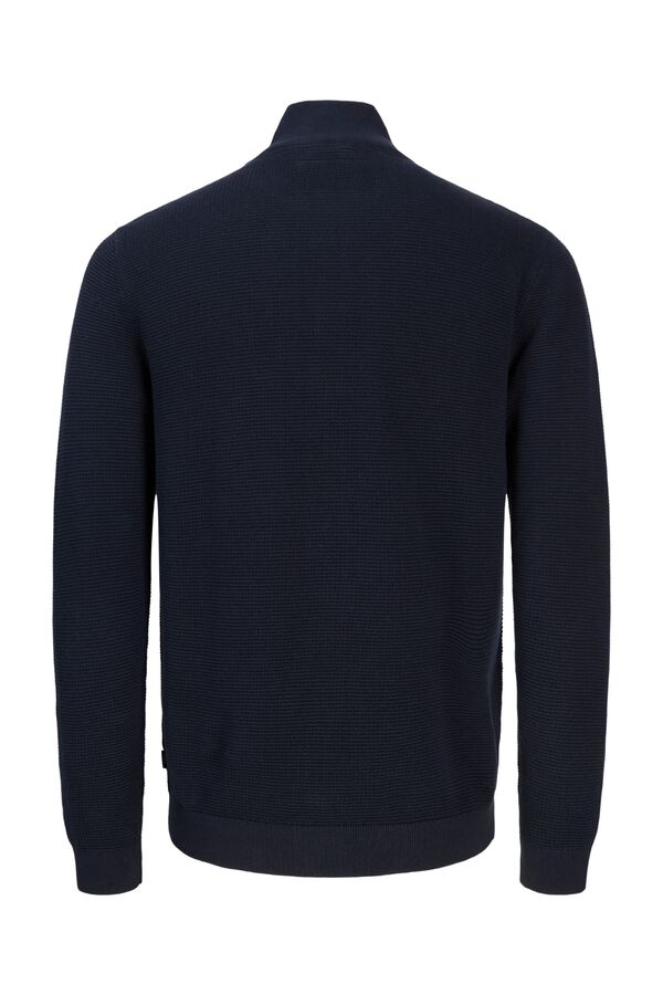 Jack & Jones Casaco de malha 100% algod&atilde;o org&acirc;nico Azul
