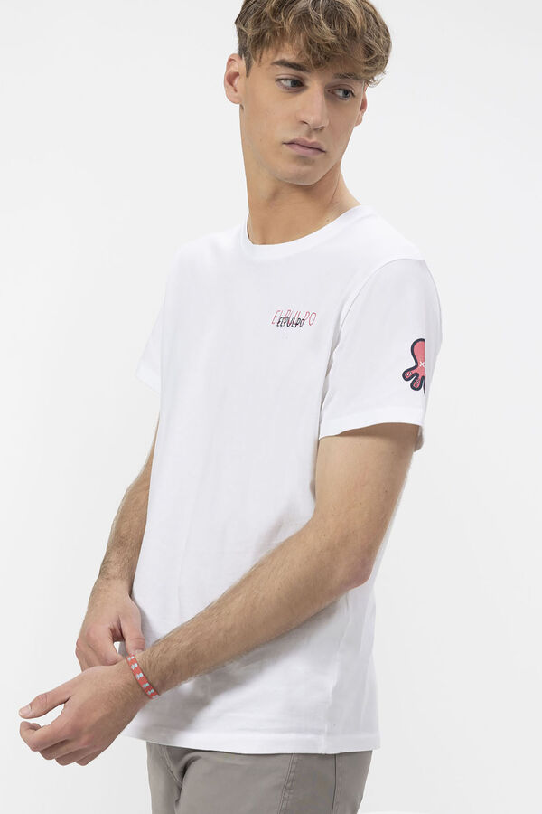 elPulpo Camiseta com logo triplo Branco