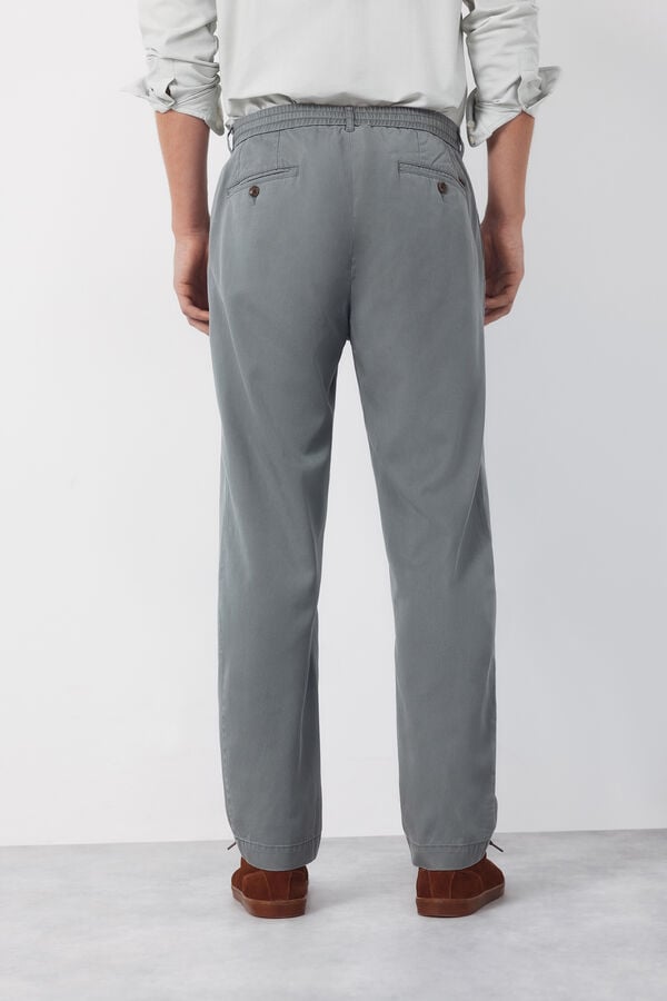 Cortefiel Tapered Tencel Cotton chinos Trousers Grey