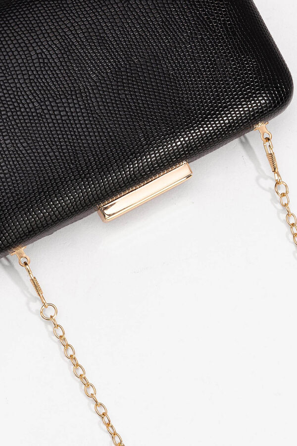 Vilanova Clutch retangular com efeito pele Preto