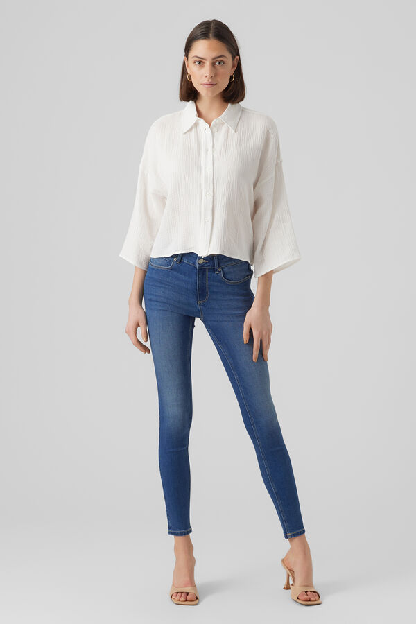Vero Moda Camisa cropped fluida Blanco