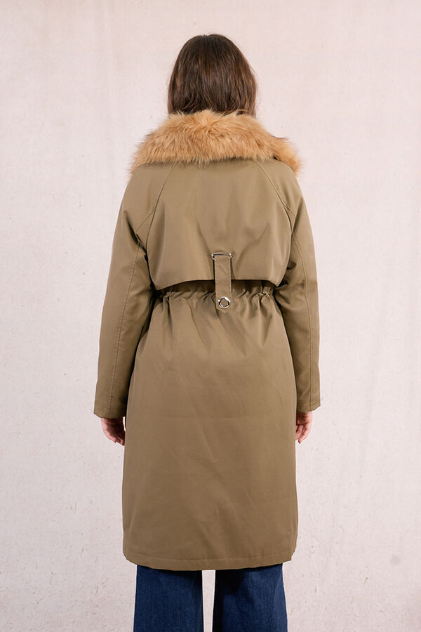 Molly Bracken Parka longa com gola de pele Verde