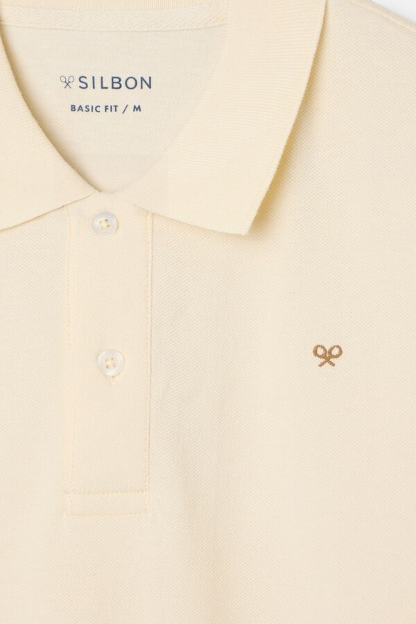 Silbon Polo cl&aacute;ssico liso Ecru