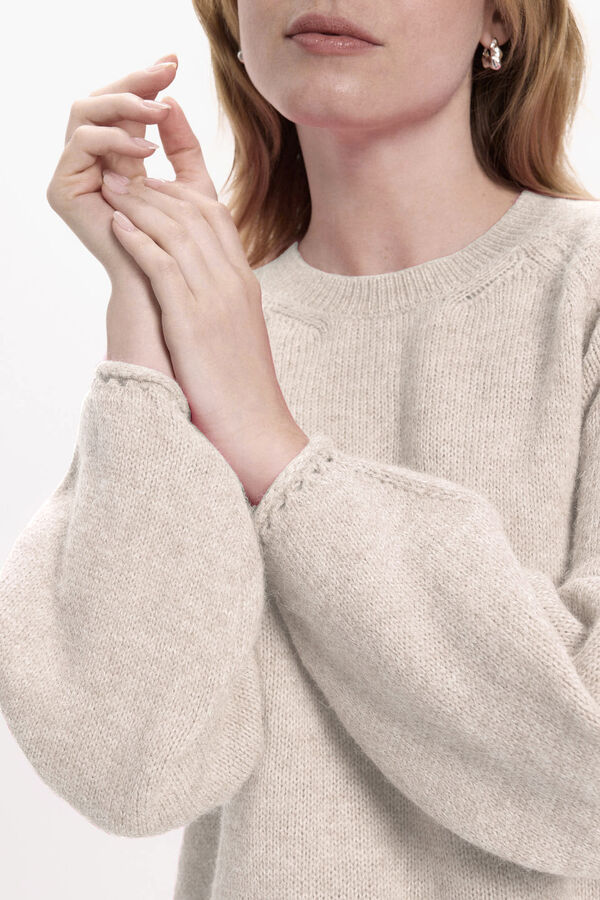Vila Jersey-Knit jumper with cuff detail Nude