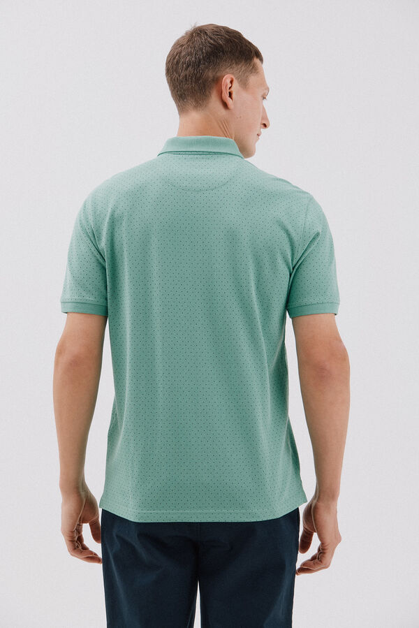 Cortefiel Printed polo shirt Green