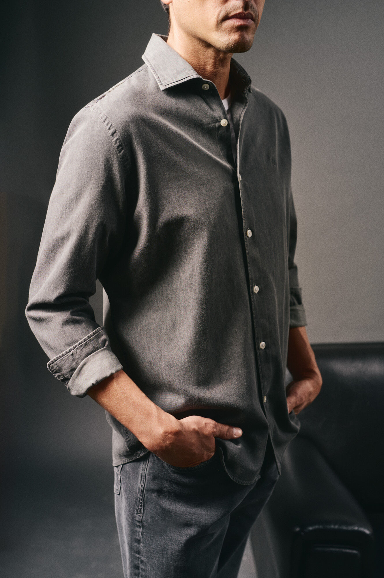 OOTO Camisa de ganga