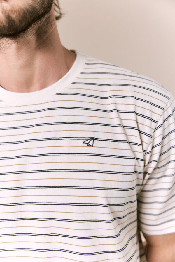 OOTO T-shirt de riscas Ecru