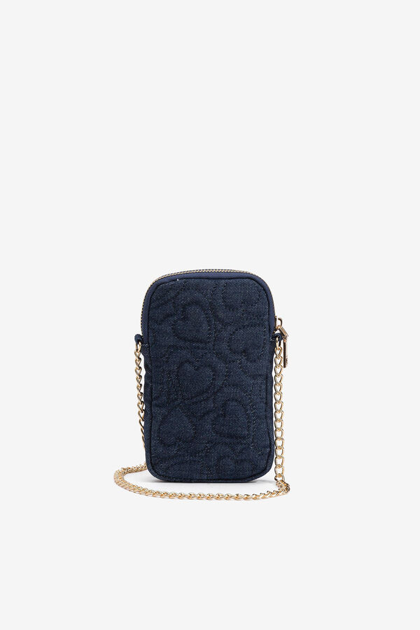 Cortefiel Phone bag with heart motif Blue