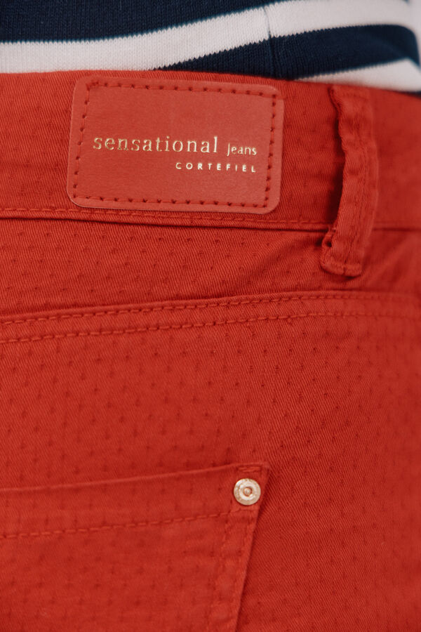 Cortefiel Sensational Slim Jacquard Jeans Red