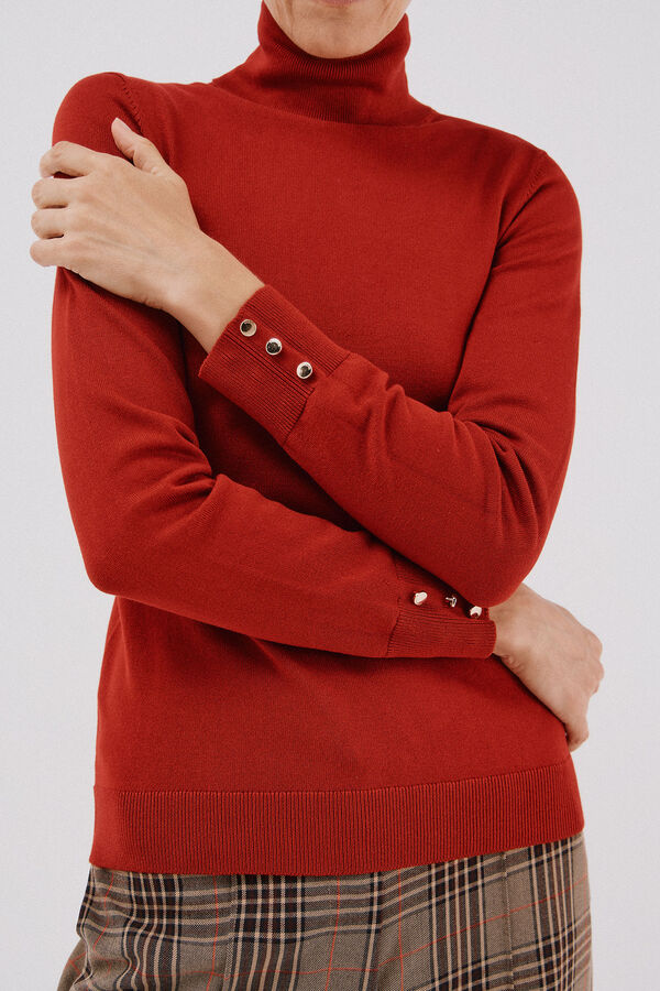 Cortefiel Short-sleeved jumper Red