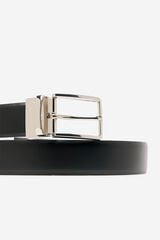 Cortefiel Reversible leather belt Black