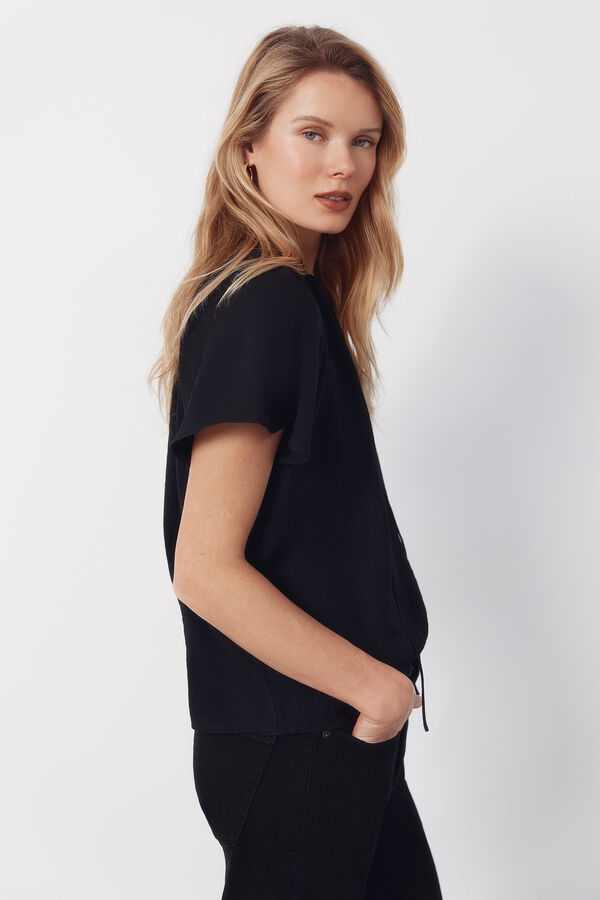 Cortefiel Raglan sleeve blouse Black
