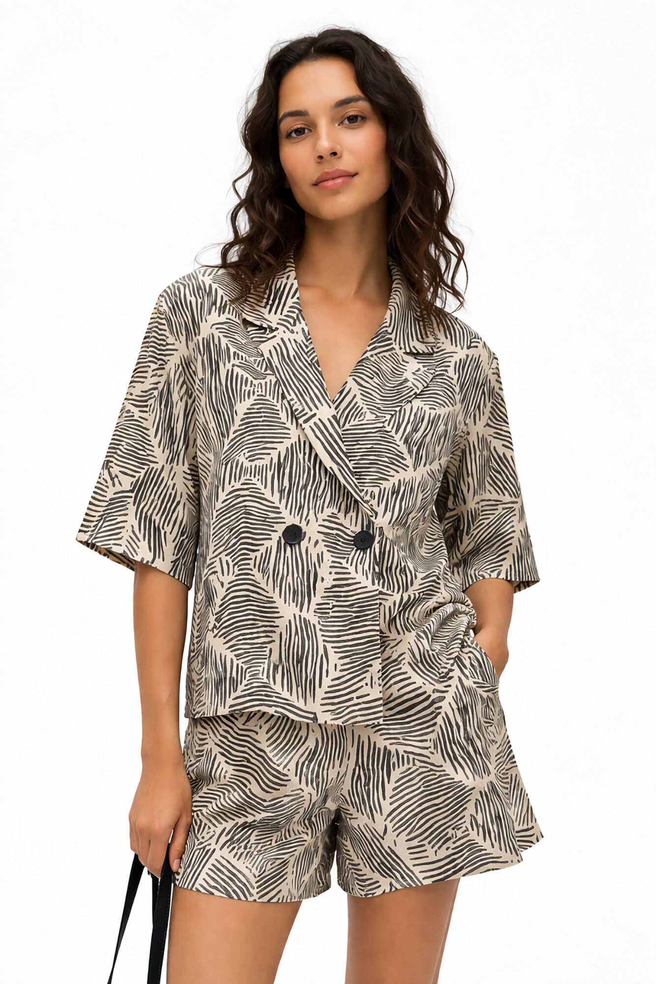 Object Short tiro alto estampado