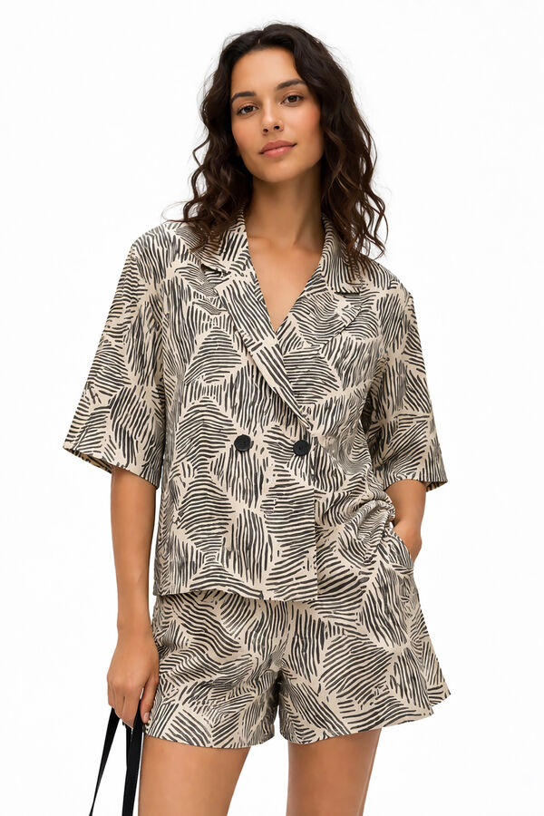 Object Cal&ccedil;&otilde;es de cintura alta estampados Tostado