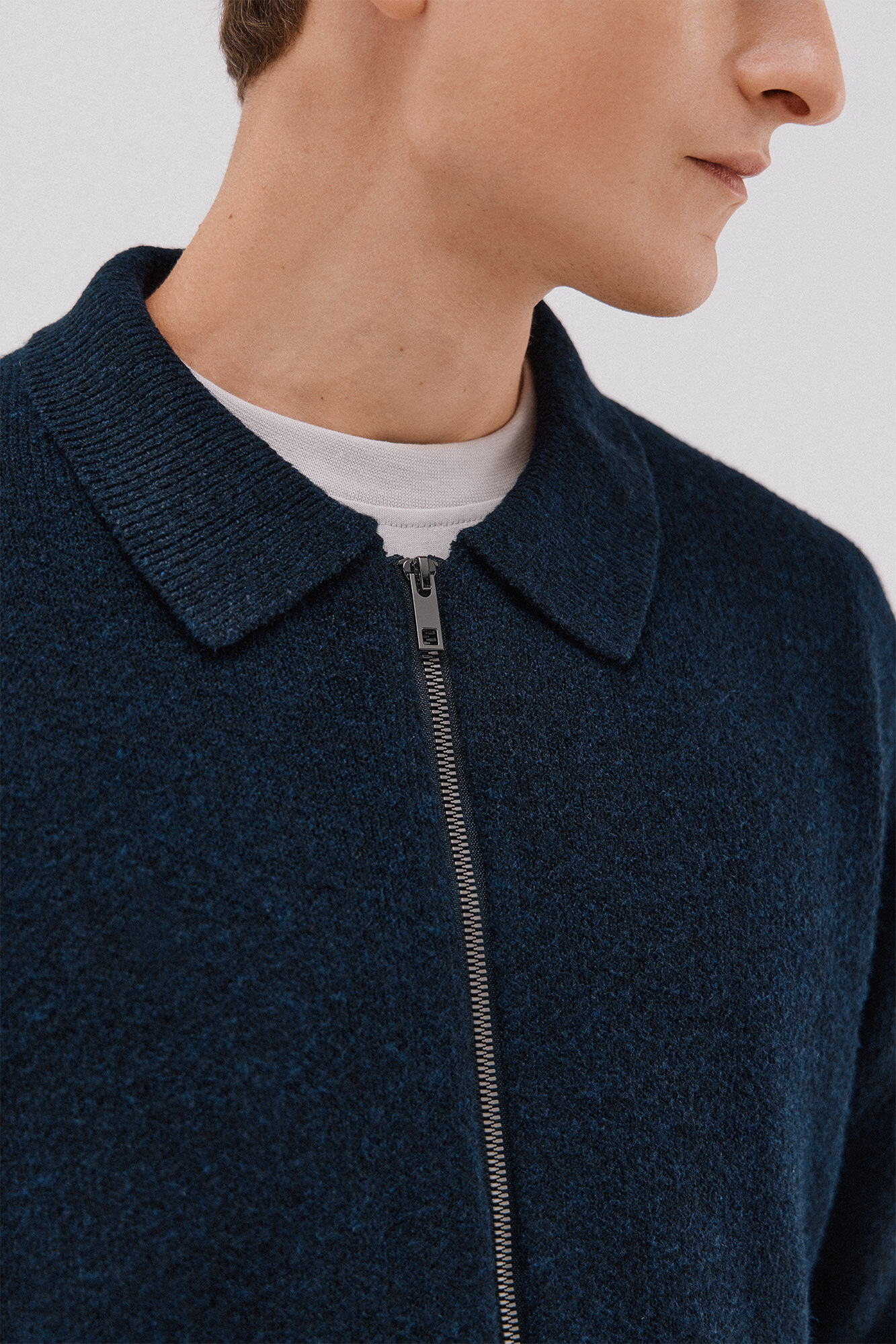 Cortefiel C&aacute;rdigan punto textura cierre cremallera cuello polo