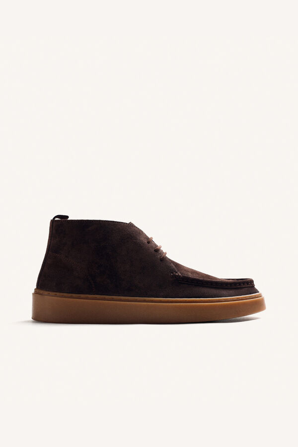 Gioseppo Botins wallabee em pele Castanho