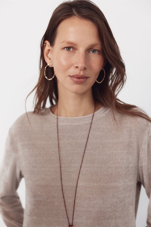 Cortefiel Camiseta chenilla Beige