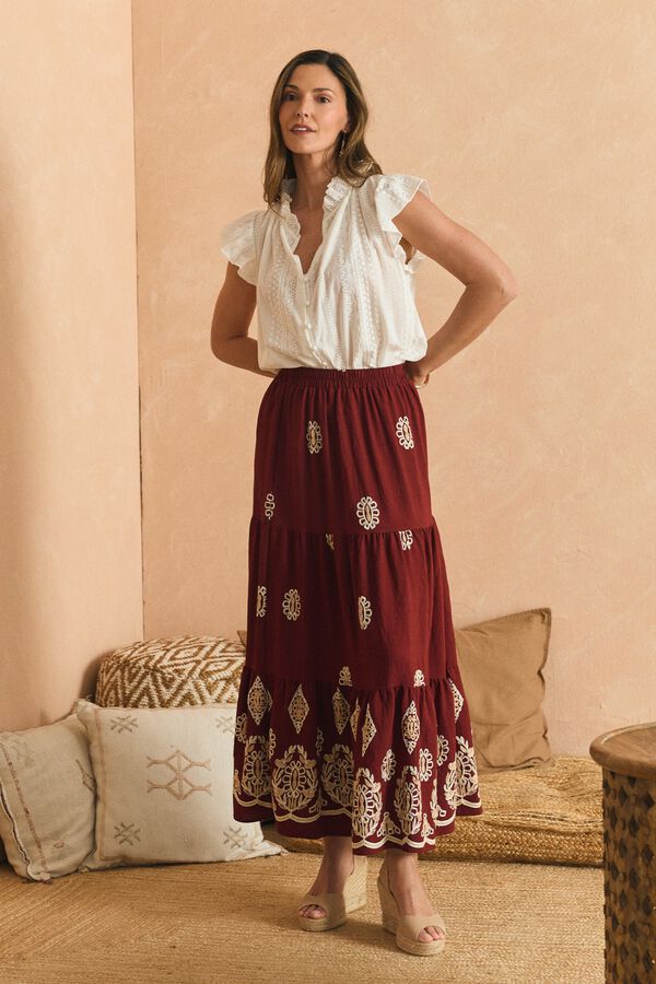 Pol&iacute;n Et Moi Camisa manga vichy Branco