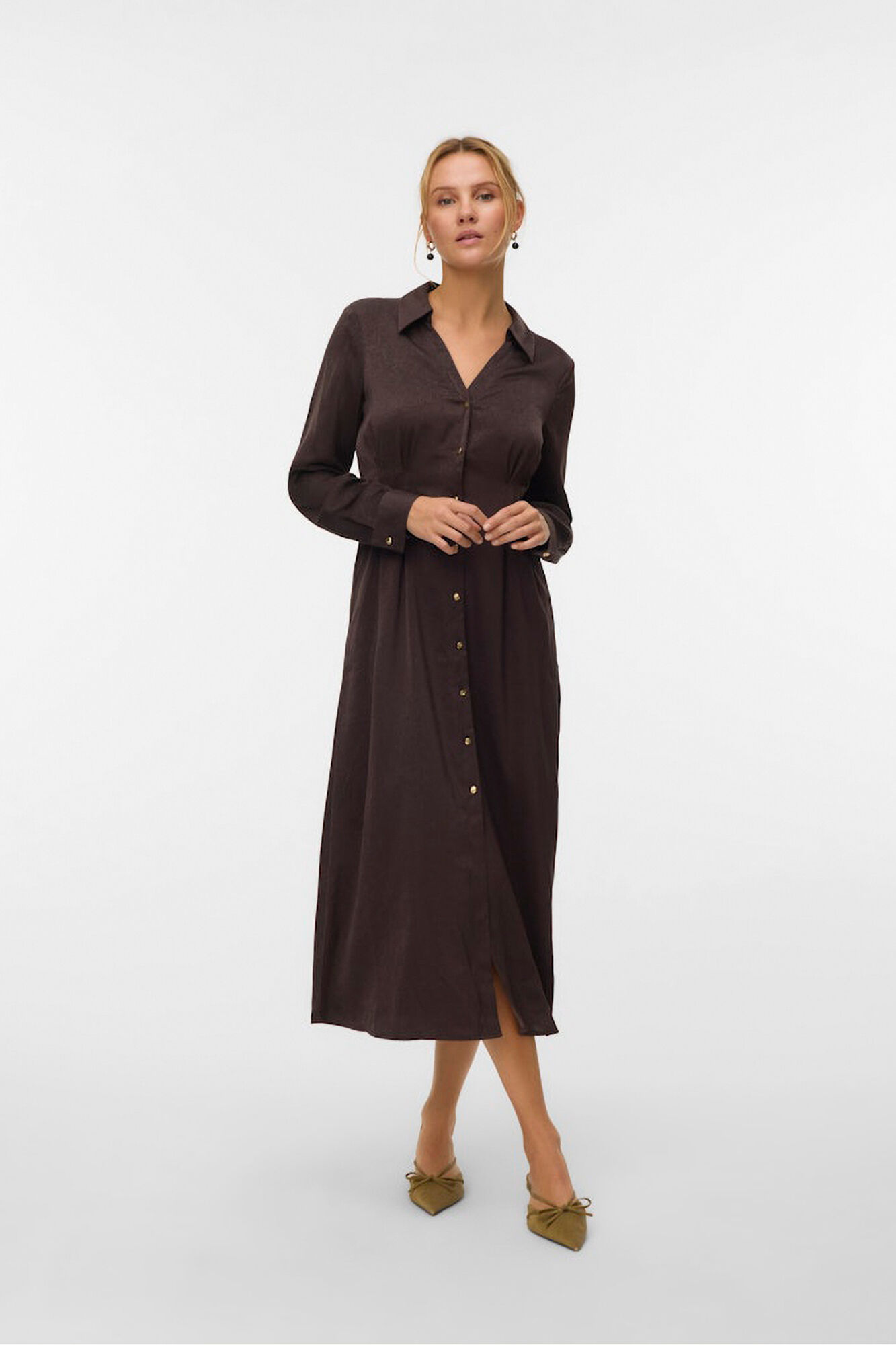 Vero Moda Vestido camisa com efeito acetinado