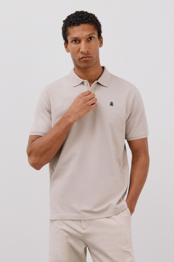 Cortefiel Basic piqué polo shirt Beige