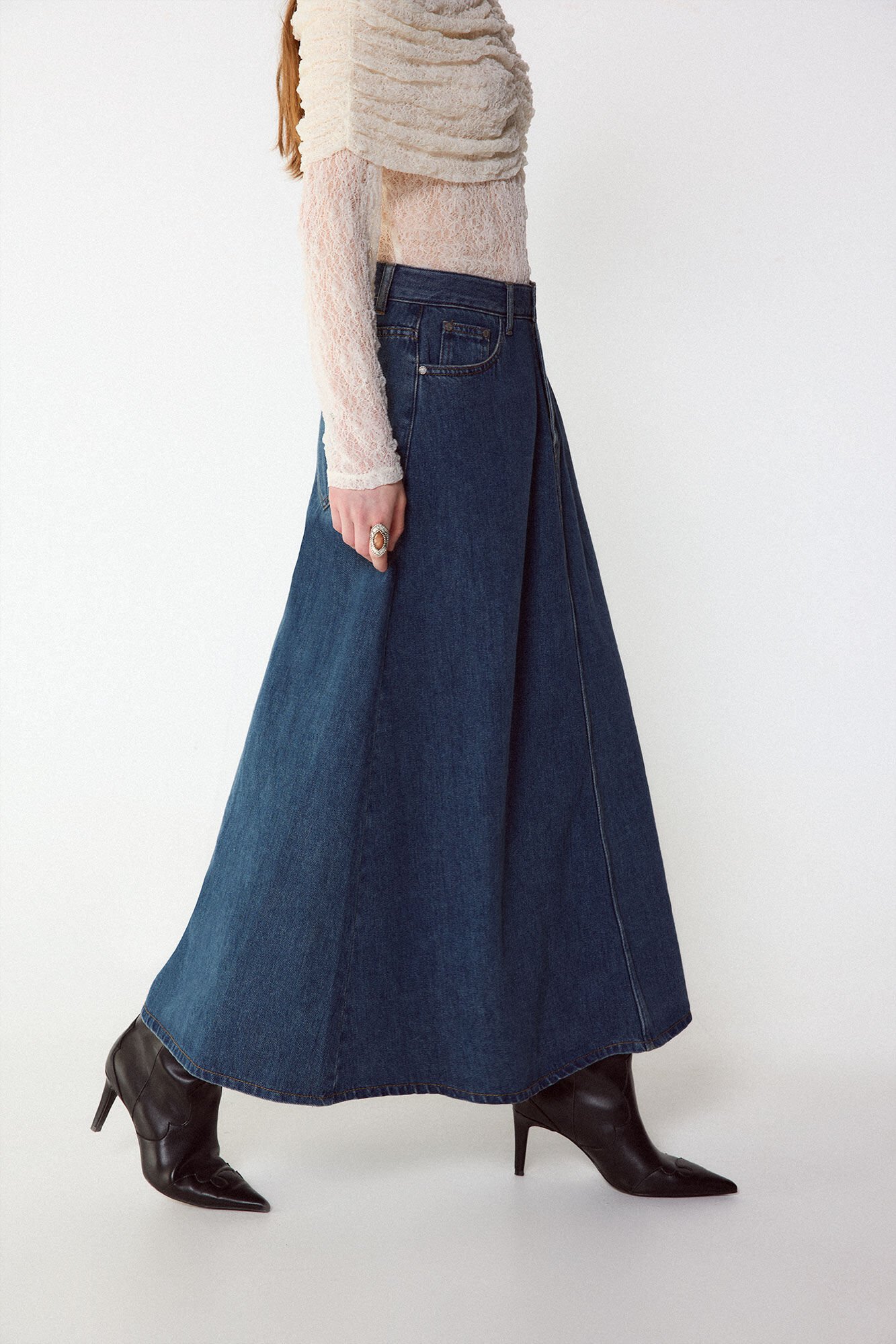 Slowlove Saia comprida de ganga