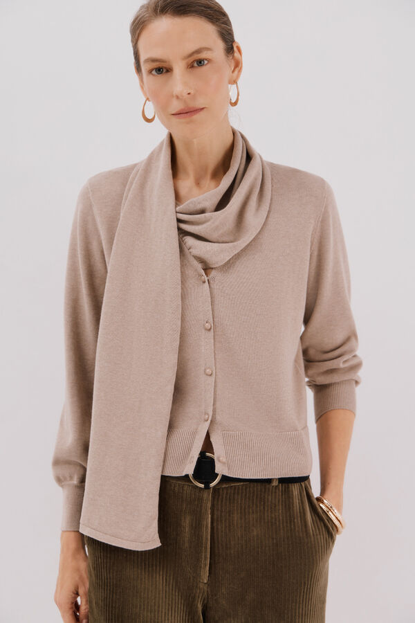 Cortefiel Chaqueta con bufanda Beige